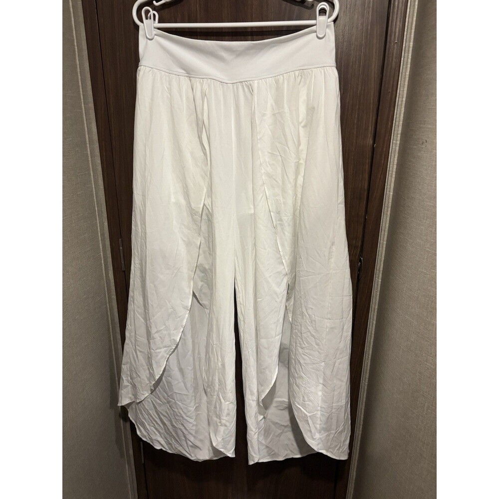 IUGA Women’s White Wide Leg Flowy Palazzo Pants Built-In Shorts Activewear SZ XL